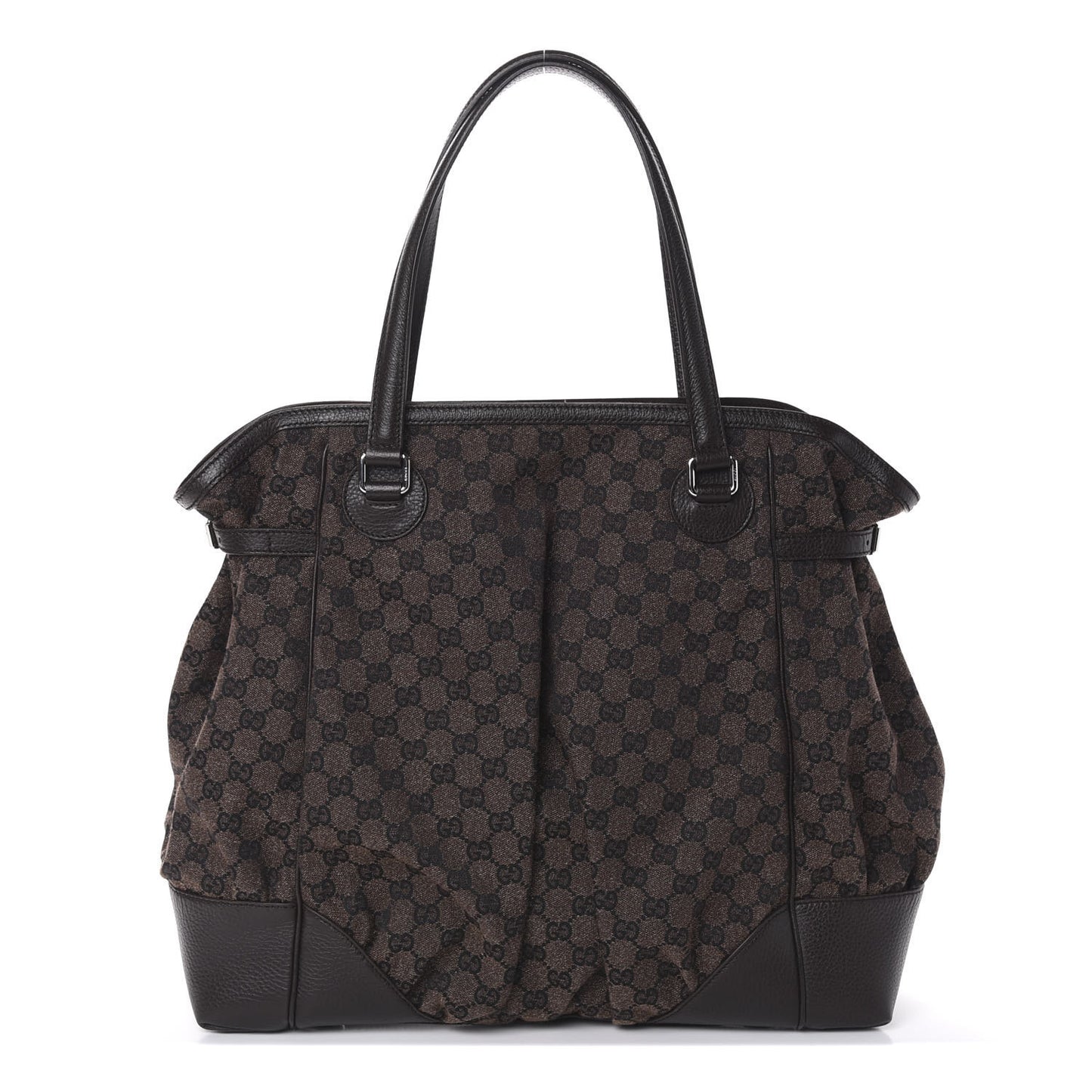 Denim Monogram Full Moon Tote Dark Brown