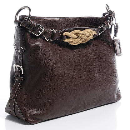 Prada Vitello Daino Rope Hobo Caffe 2 of 8