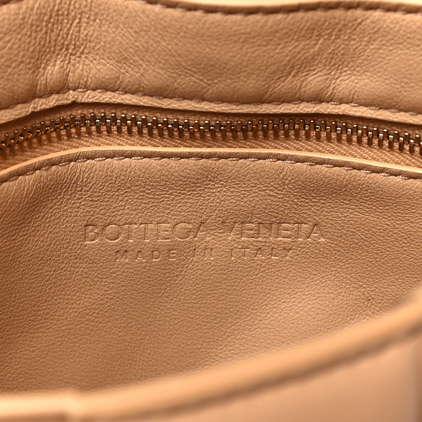 Nappa Maxi Intreccio Padded Cassette Crossbody Bag Almond