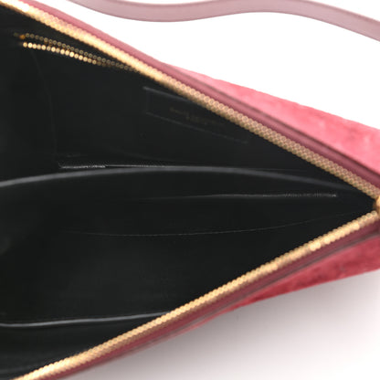 Saint Laurent Suede All-Over Monogram Crossbody Burgundy 5 of 10