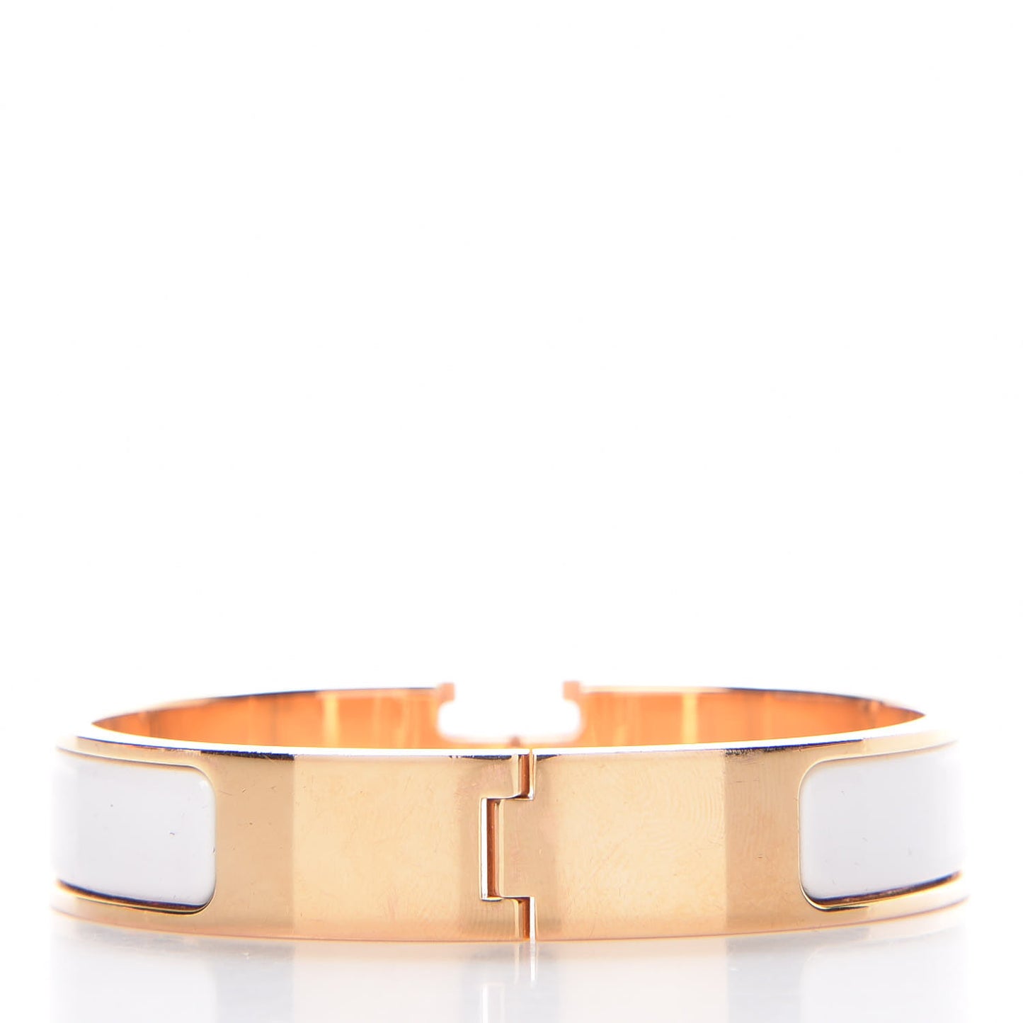 Enamel Narrow Clic Clac H Bracelet PM White