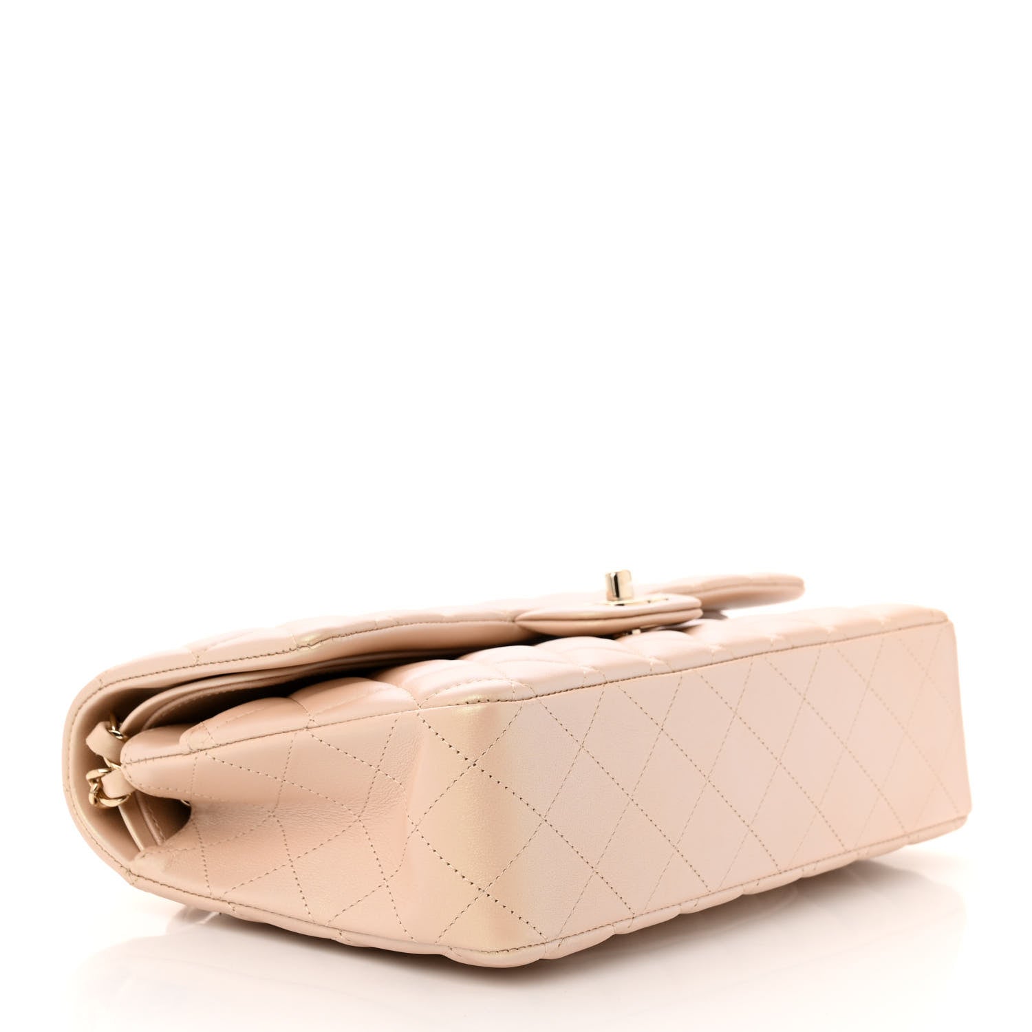 Chanel Iridescent Calfskin Quilted Medium Double Flap Beige 3 of 12