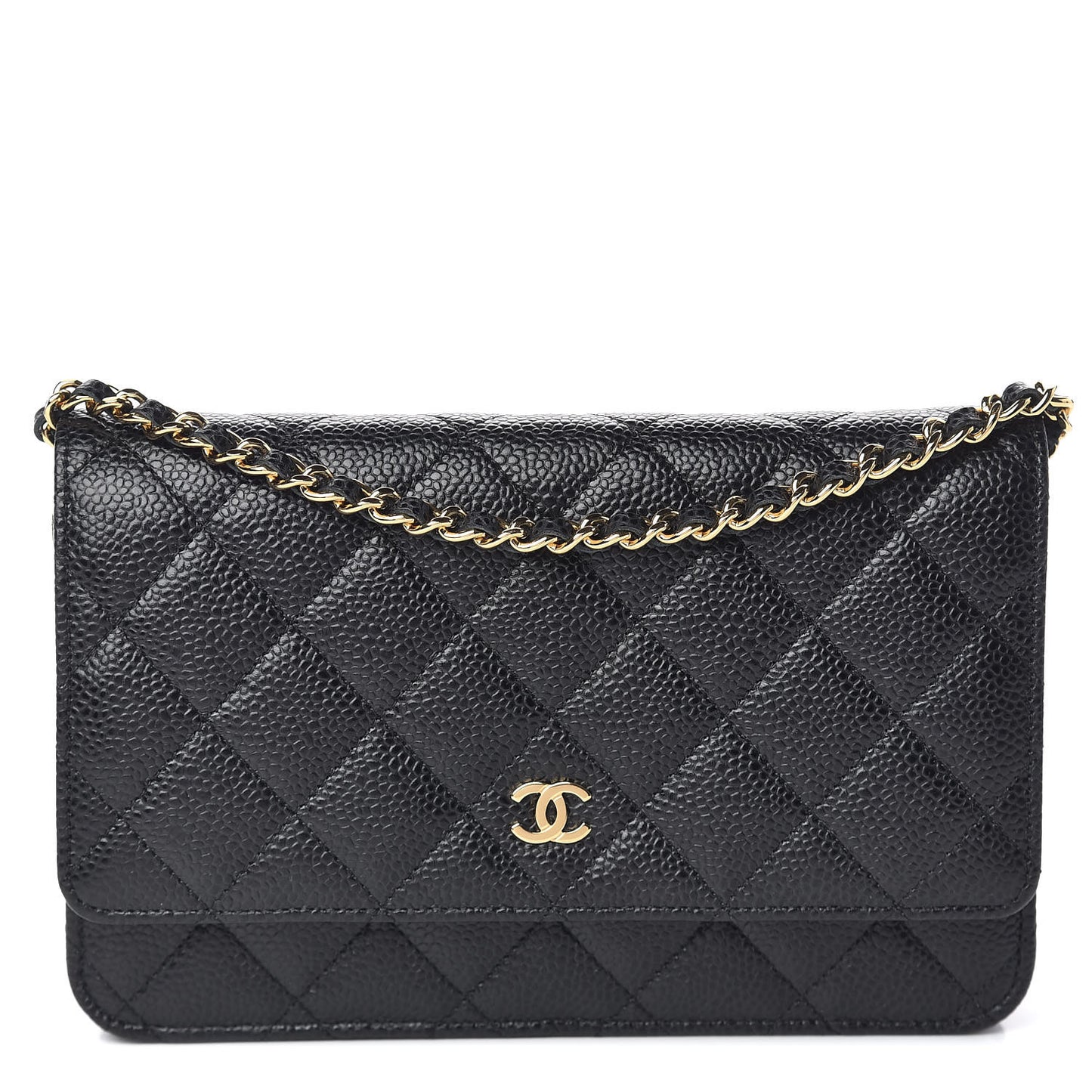 Caviar Quilted Wallet On Chain WOC Black