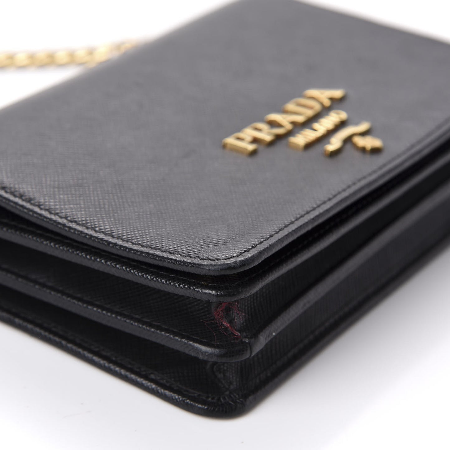 Saffiano Lux Chain Wallet Black