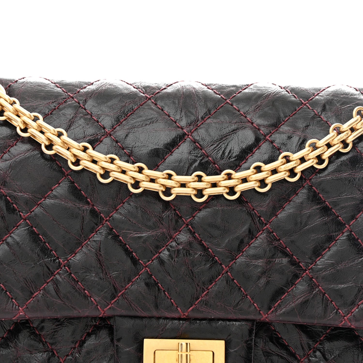 Chanel Aged Calfskin Quilted 2.55 Reissue 225 Flap Dark Burgundy 8 of 10
