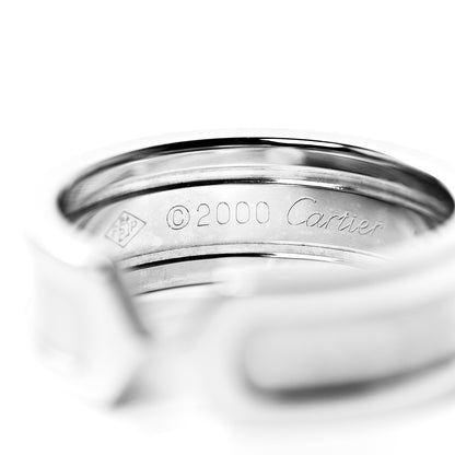 Cartier 18K White Gold 6.5mm C De Ring 51 5.75 4 of 5