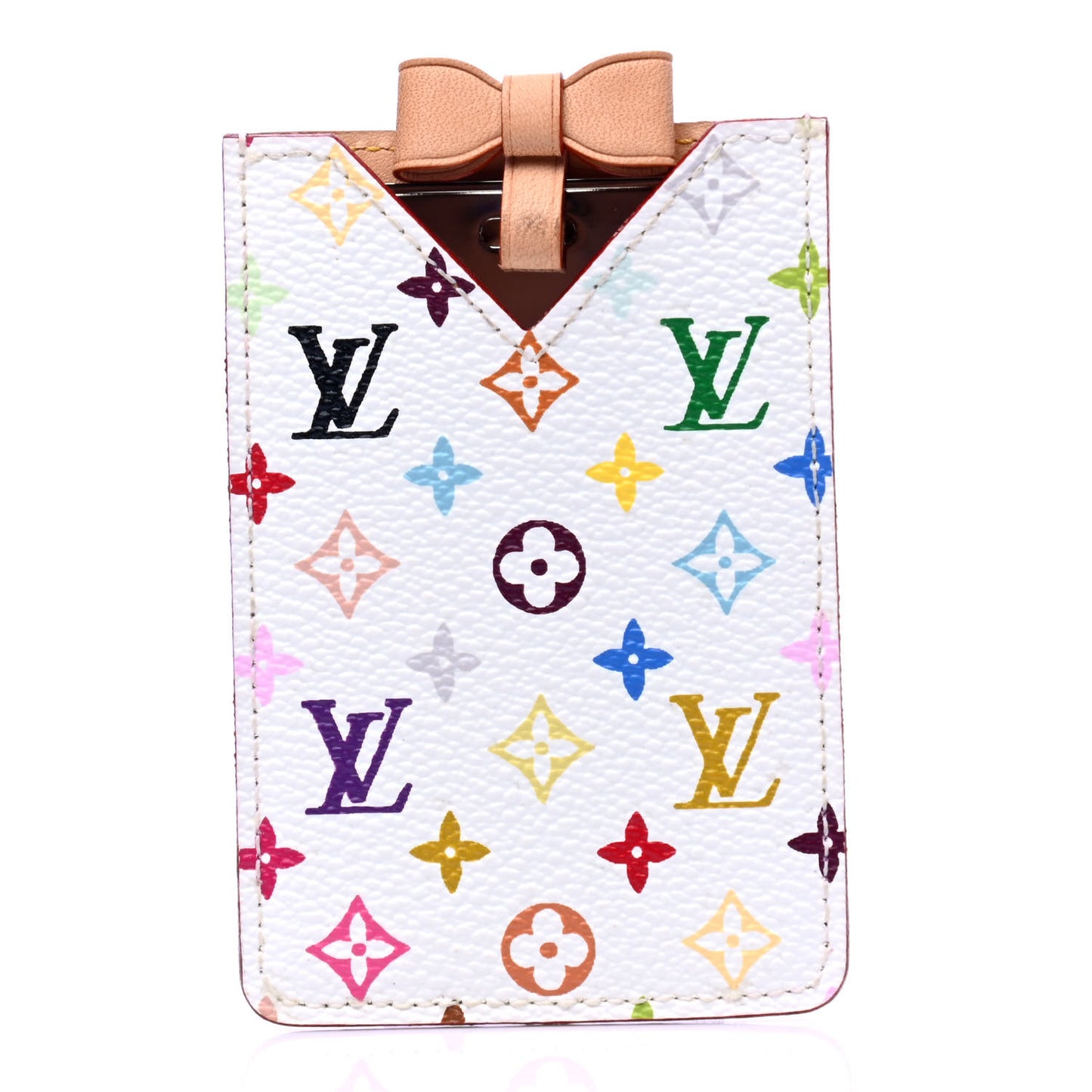 Monogram Multicolor Mirror and Case Pouch White