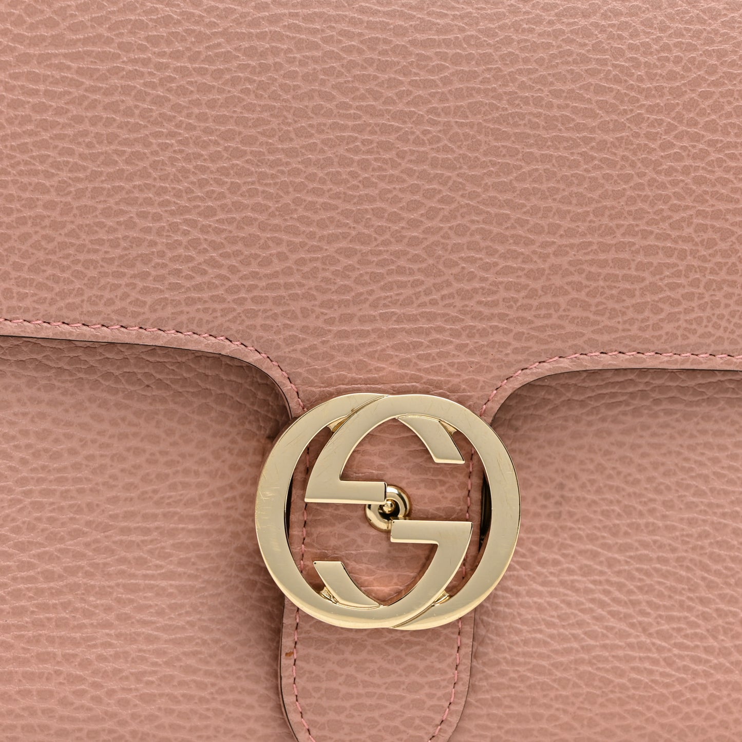 Dollar Calfskin Interlocking G Top Handle Shoulder Bag Soft Pink
