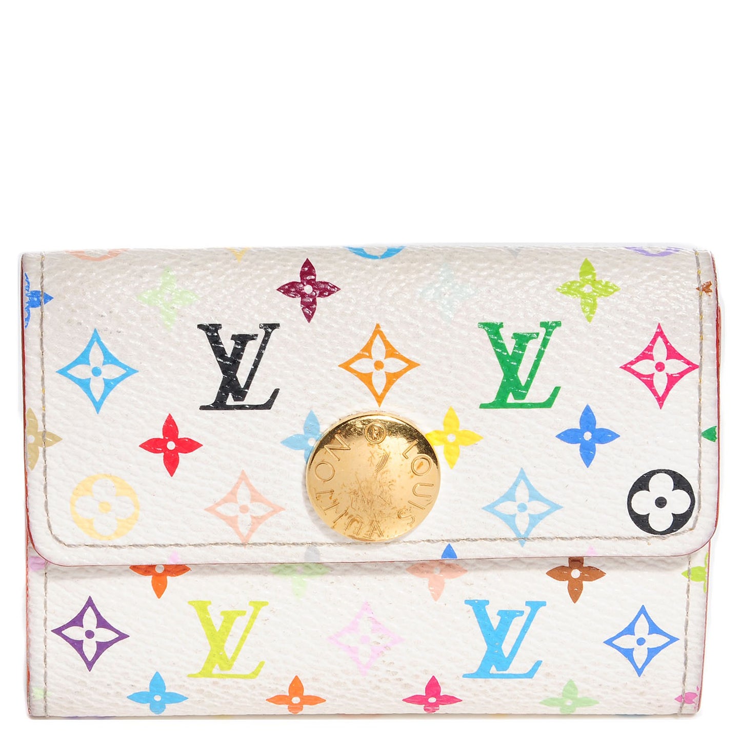 Monogram Multicolor Buisness Card Holder White