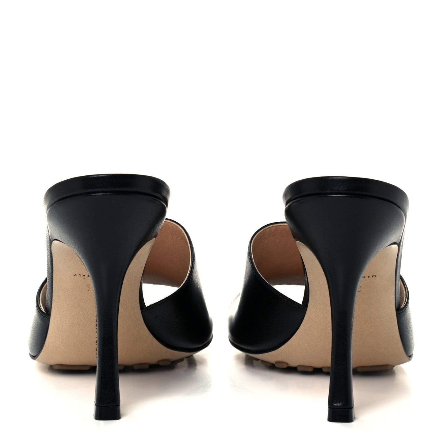 Lambskin Stretch Mule Sandals 39.5 Black