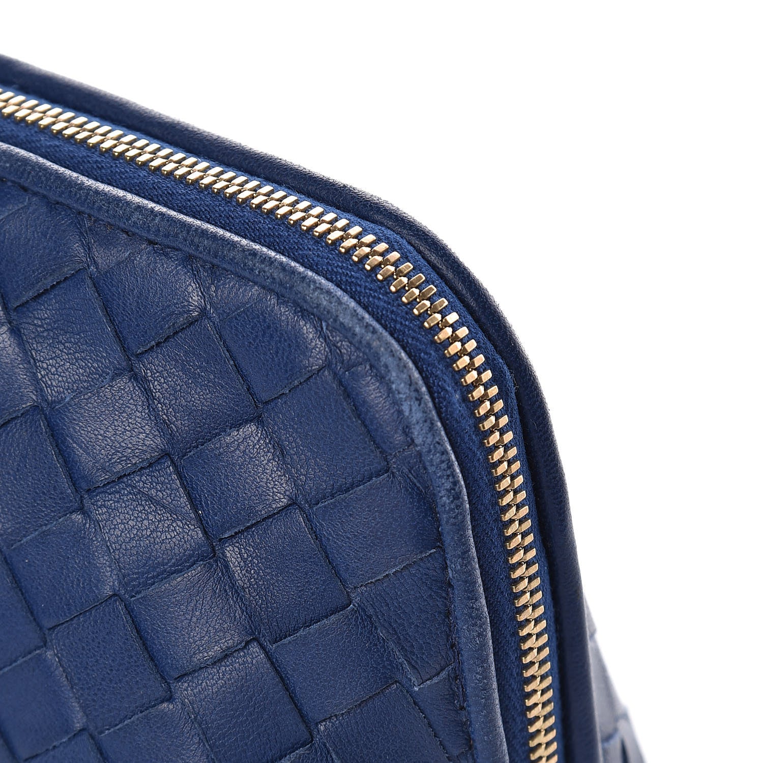 Bottega Veneta Nappa Intrecciato Cosmetic Case Cobalt 14 of 16