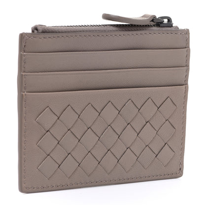 Bottega Veneta Calfskin Intrecciato Zip Card Holder Shadow 3 of 8