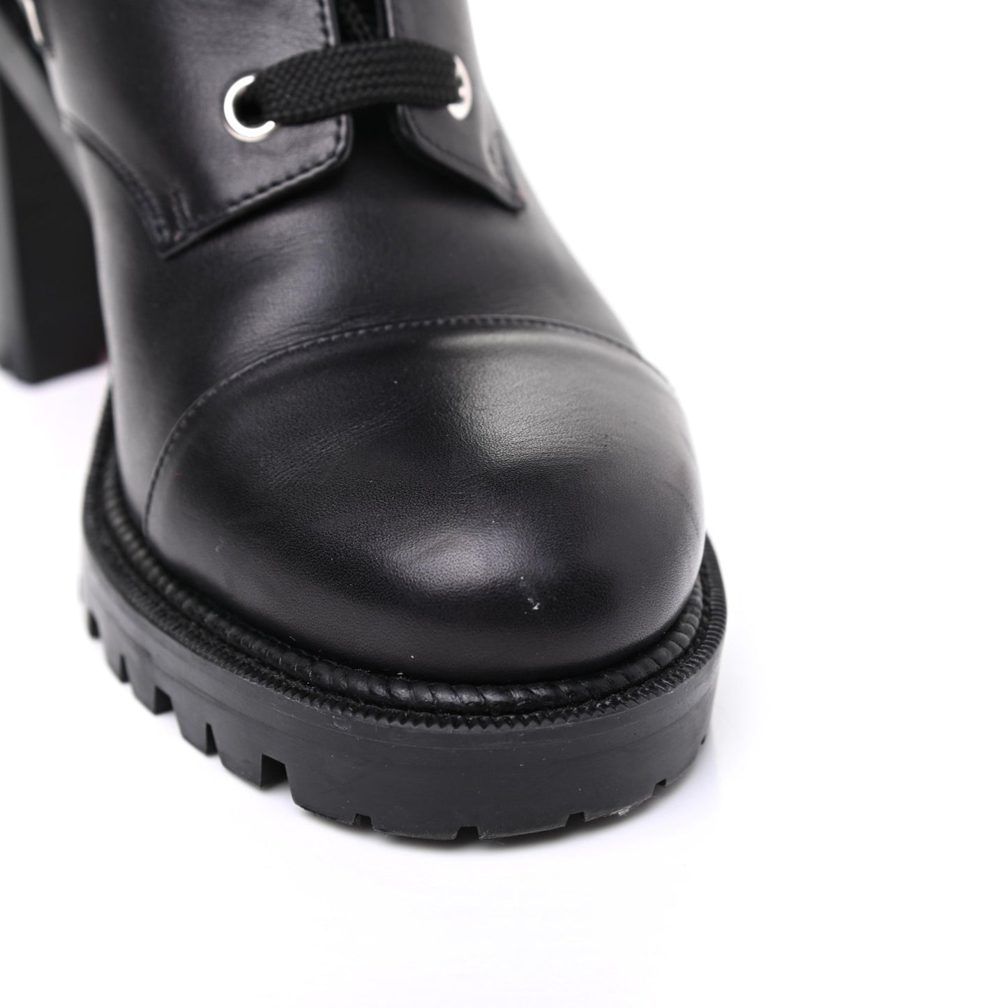 Calfskin Winter Spikes 70 Combat Boots 36 Black