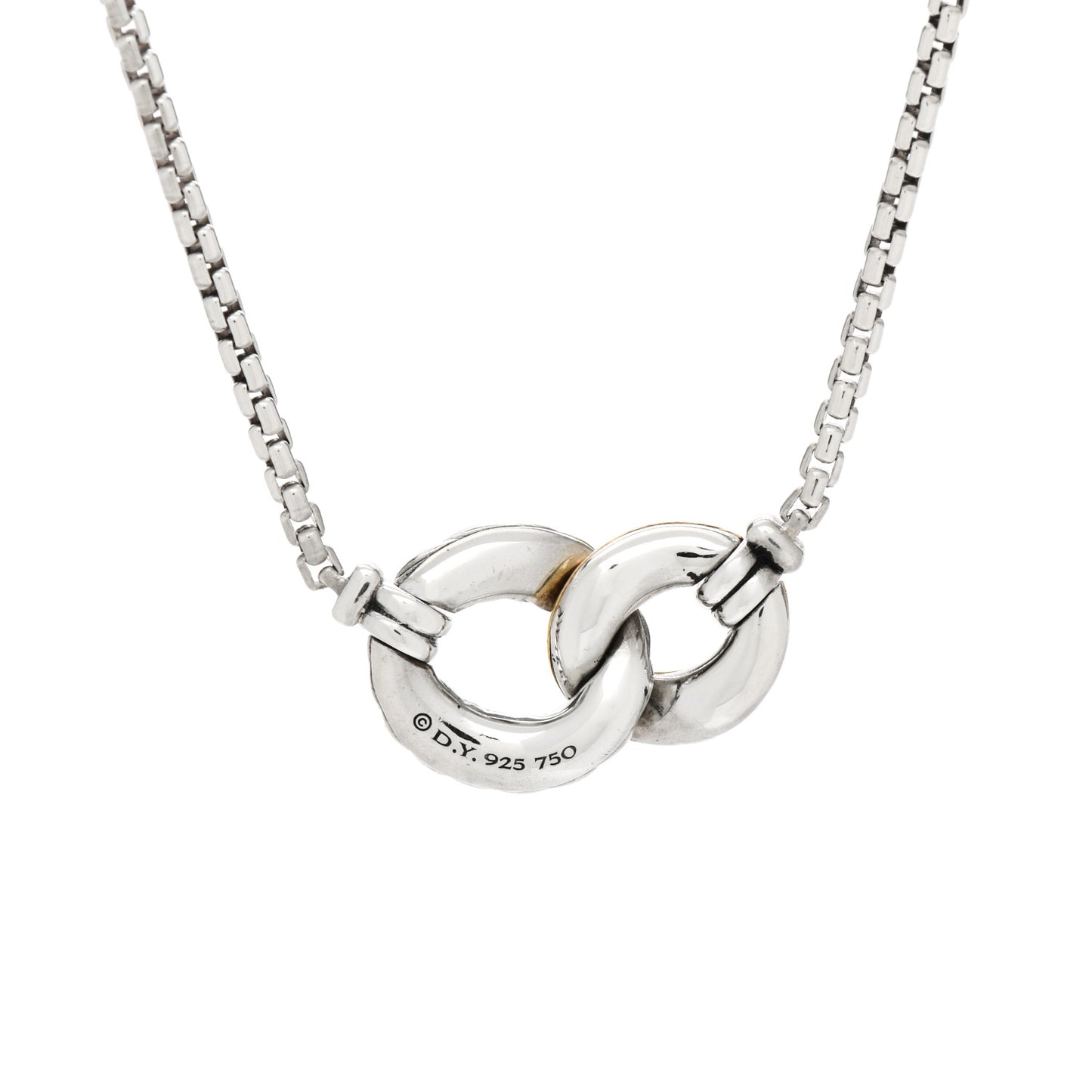Sterling Silver 18K Yellow Gold Belmont Pendant Necklace