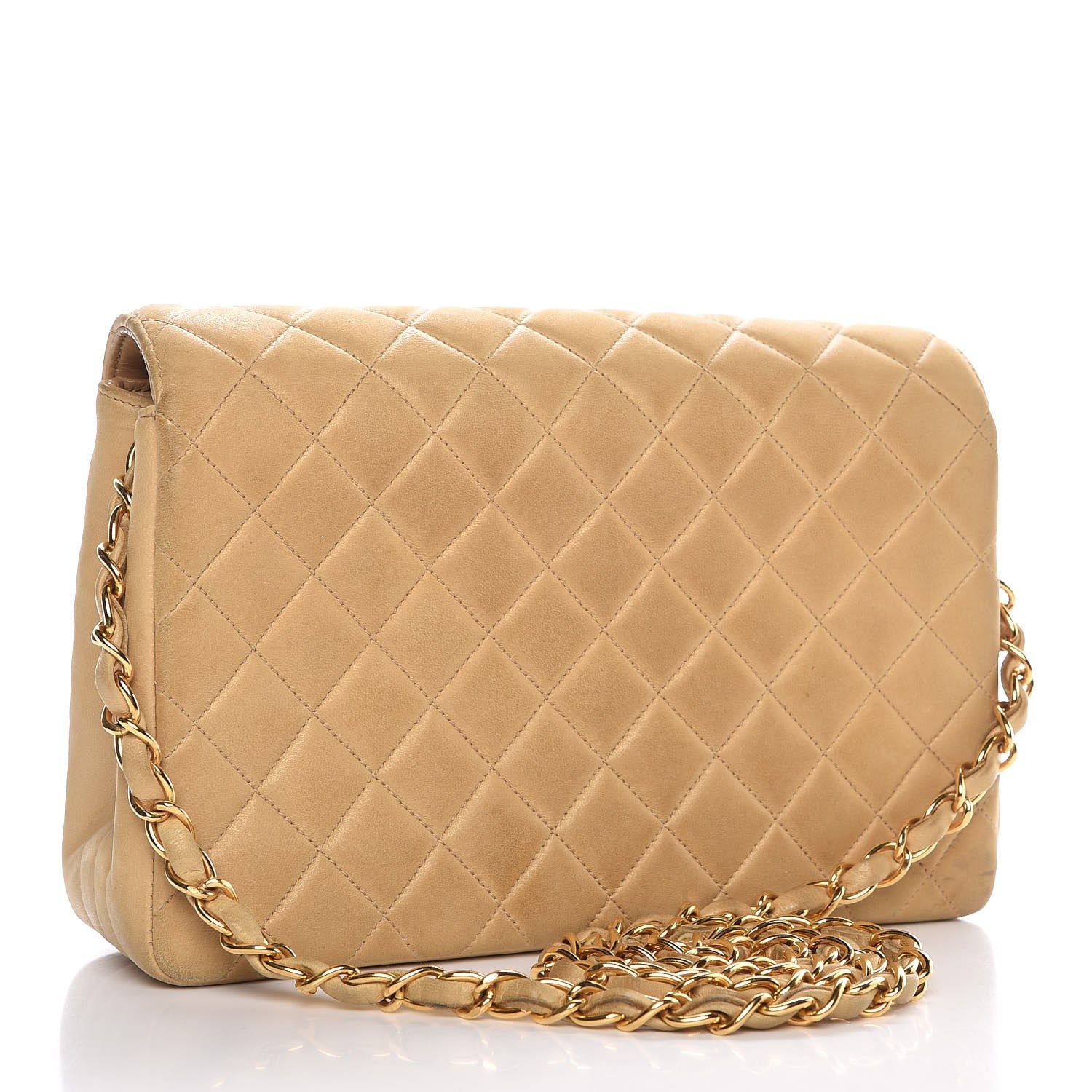 Chanel Lambskin Quilted Small Single Flap Beige 3 of 16