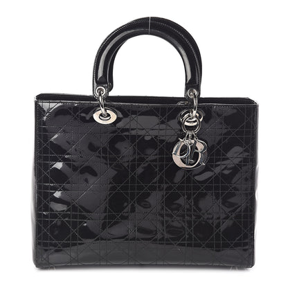 Christian Dior Patent Cannage Large Lady Dior Black 1 of 9