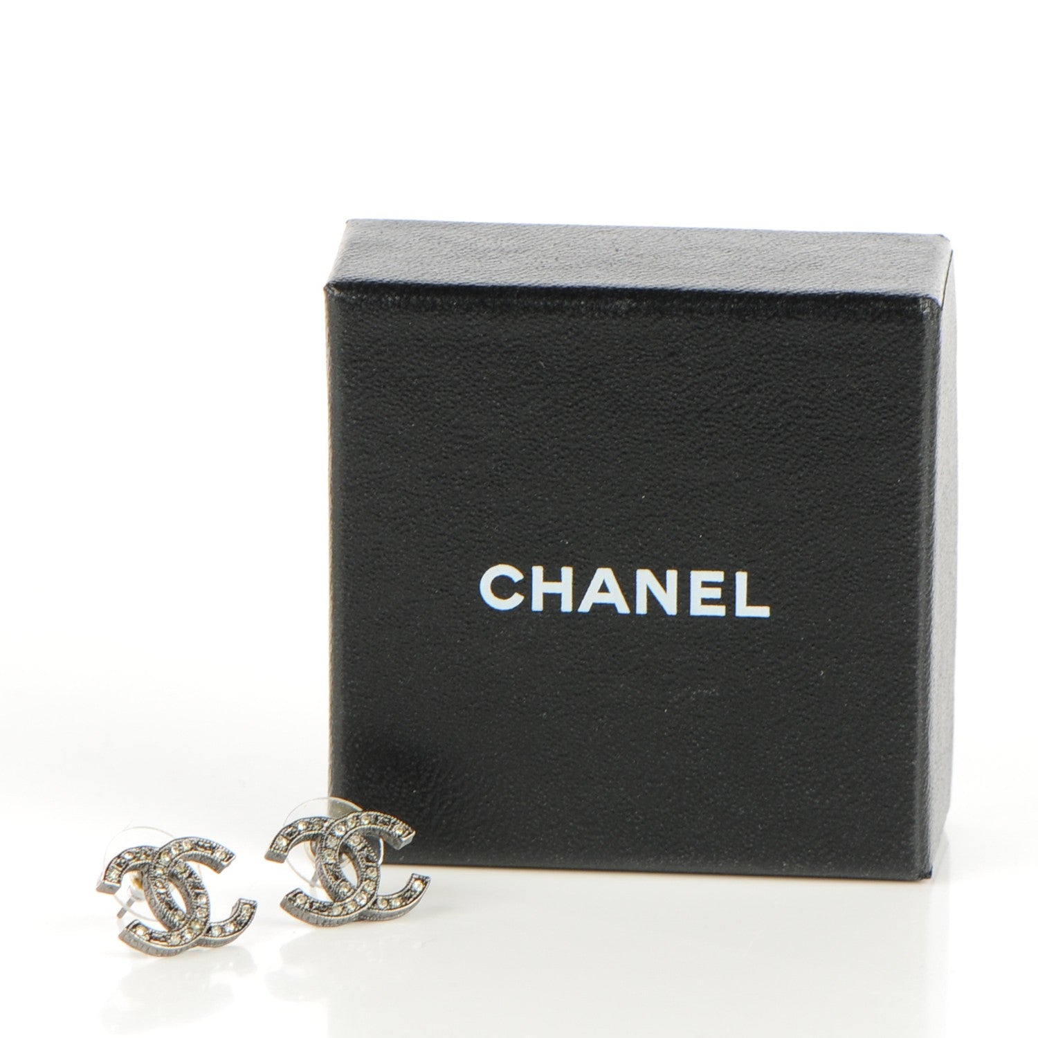 Chanel Crystal CC Earrings Silver 5 of 5