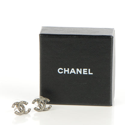 Chanel Crystal CC Earrings Silver 5 of 5