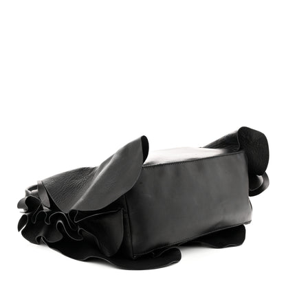 Valentino Garavani Nappa Ruffled Hobo Black 4 of 12