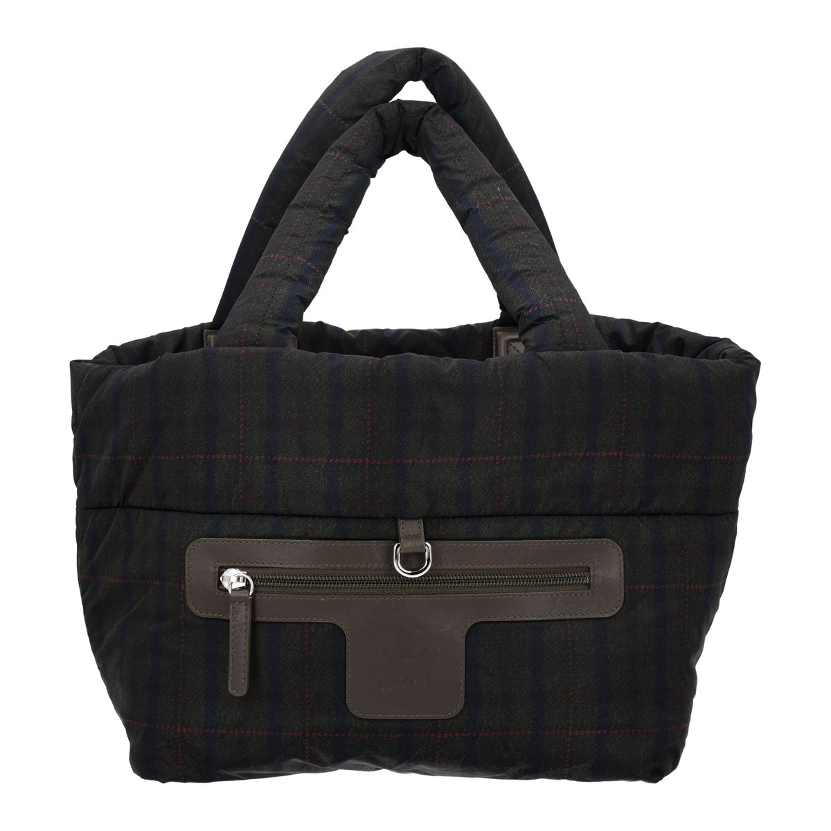 Nylon Quilted Medium Coco Cocoon Tote Khaki
