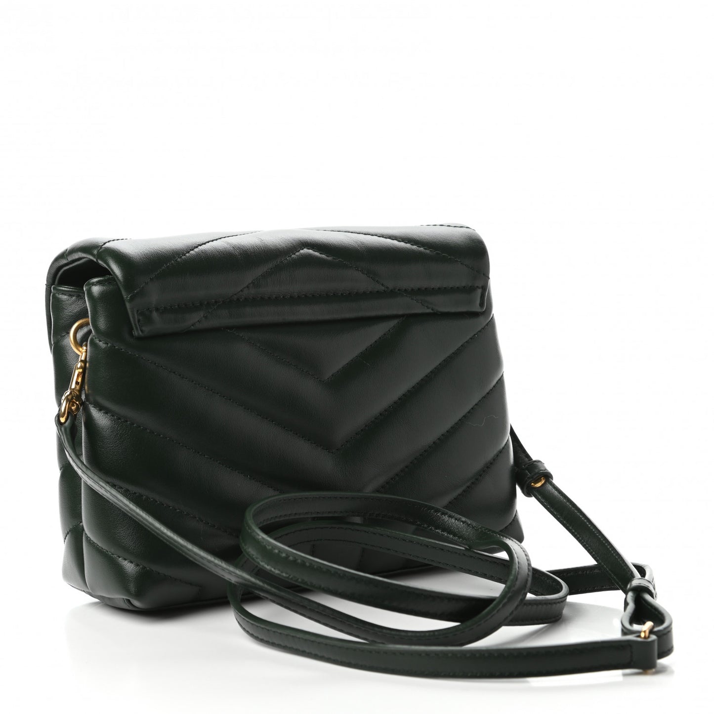 Calfskin Y Quilted Monogram Toy Loulou Crossbody Bag Deep Green