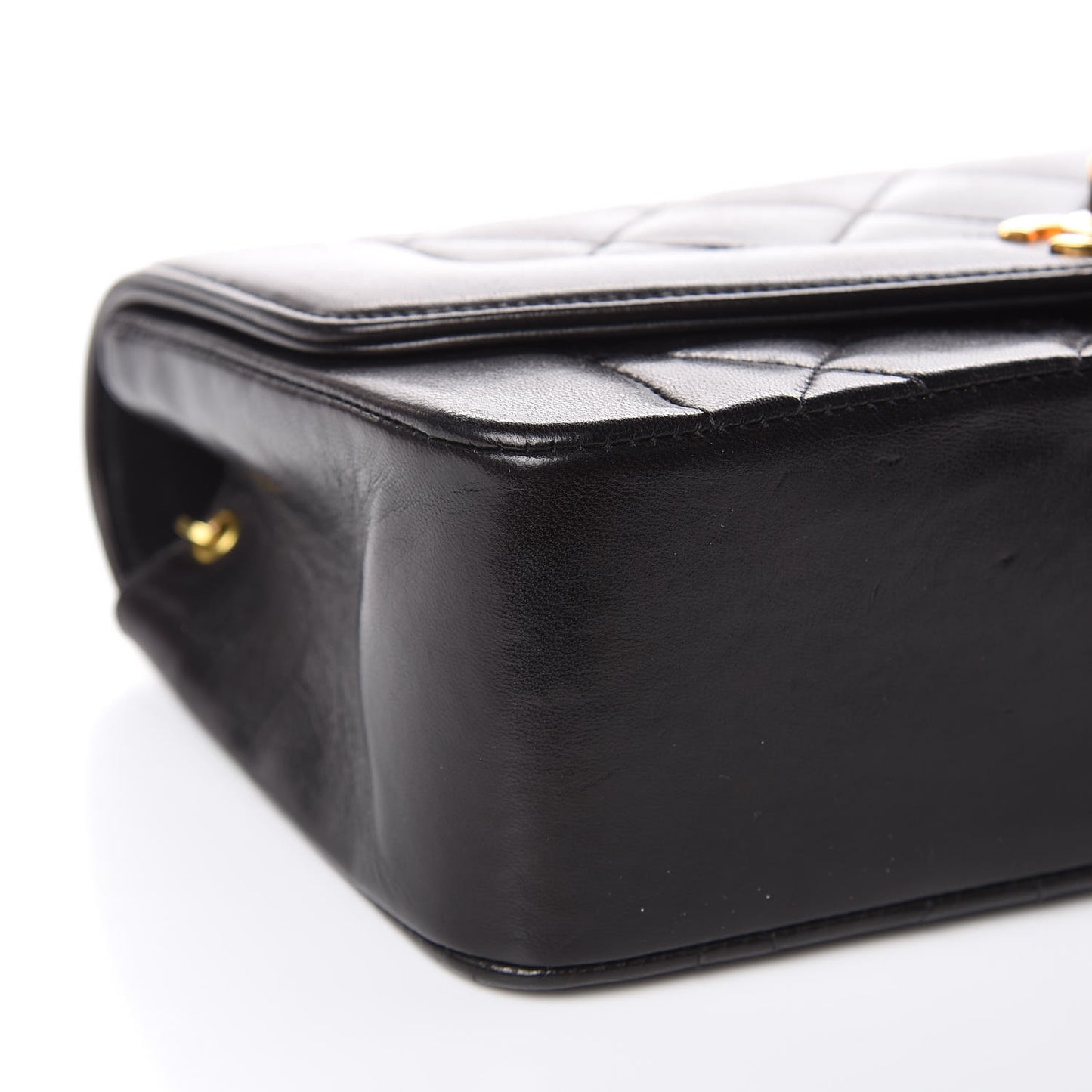 Lambskin Quilted Small Single Flap Black