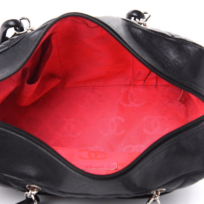 Chanel Calfskin Quilted Large Cambon Bowler Black White 5 of 16
