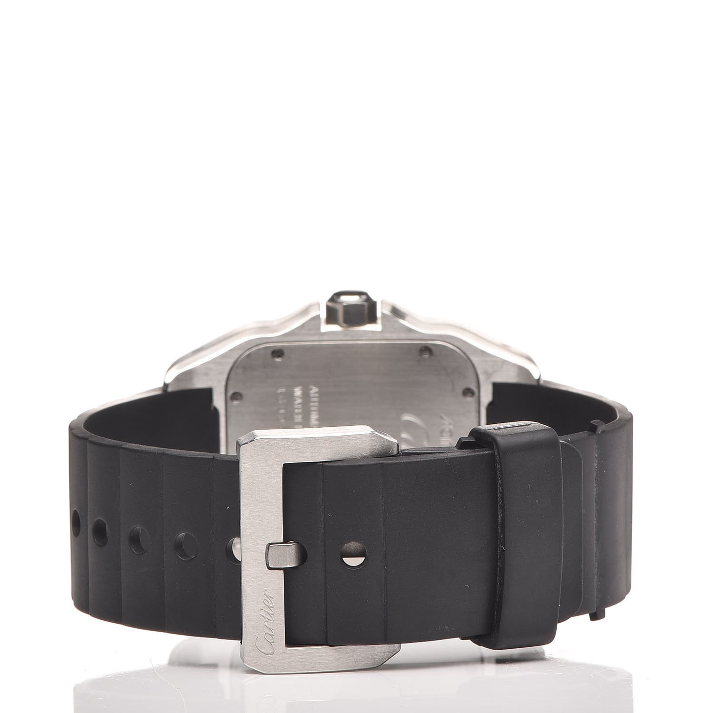 Stainless Steel Rubber 38mm Santos 100 Automatic Watch