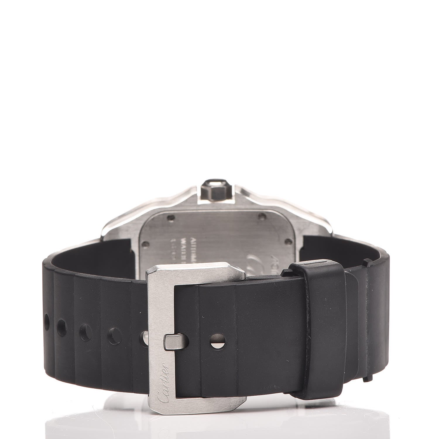 Cartier Stainless Steel Rubber 38mm Santos 100 Automatic Watch 4 of 7