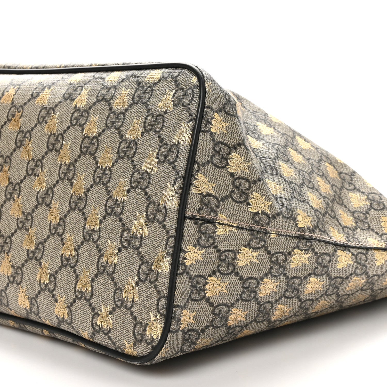 Gucci Soft GG Supreme Monogram Bees Medium Crossbody Tote Beige Oro Black 10 of 10