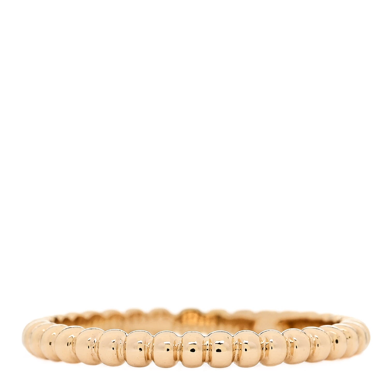 Van Cleef & Arpels 18K Yellow Gold Small Perlee Ring 55 7.25 3 of 5