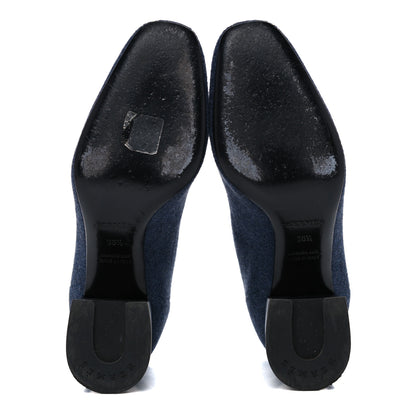 Hermes Knit Calfskin Volver Ankle Boots 36.5 Bleu Fonce 5 of 15