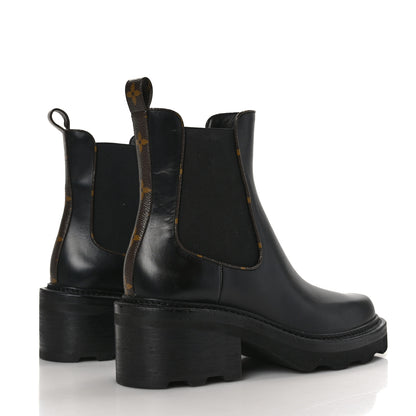 Louis Vuitton Calfskin Monogram Beaubourg Ankle Boots 40.5 Black 4 of 7