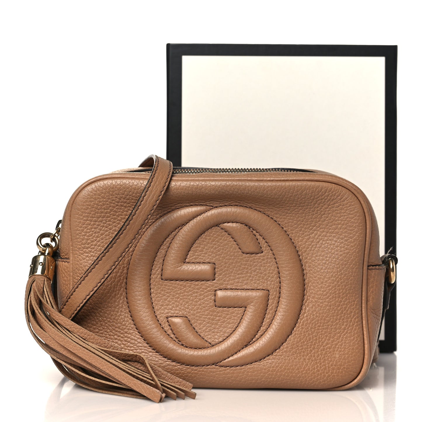 Pebbled Calfskin Small Soho Disco Bag Camelia