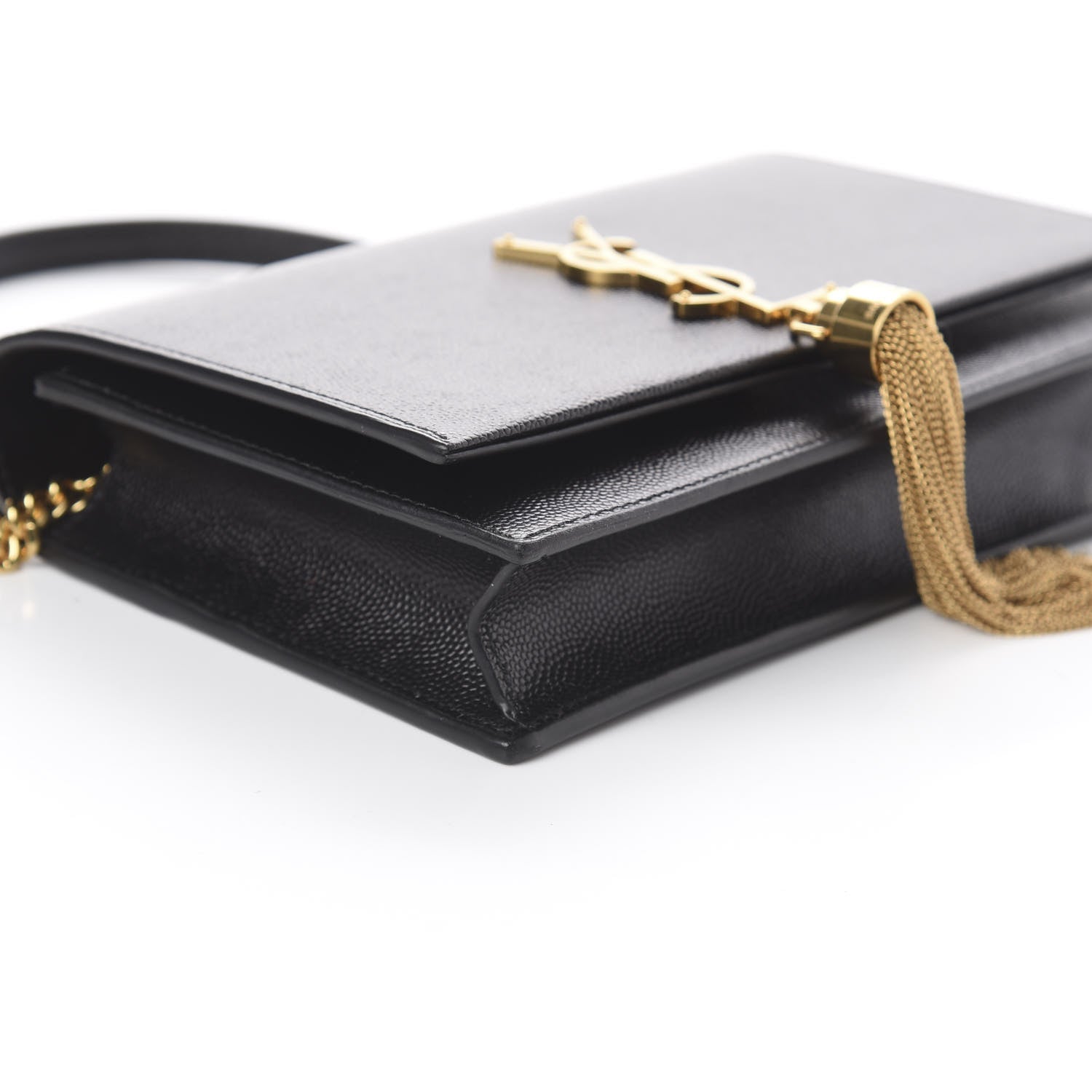 Saint Laurent Grain De Poudre Classic Monogram Kate Tassel Chain Wallet Black 5 of 7