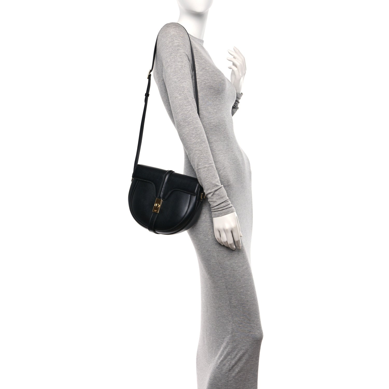 Celine Satinated Calfskin Medium Besace 16 Black 2 of 12