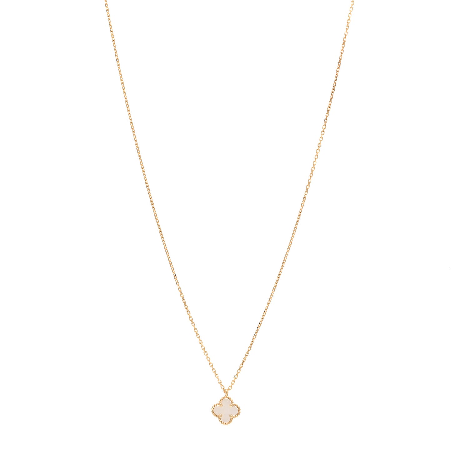 18K Yellow Gold Mother of Pearl Sweet Alhambra Pendant Necklace