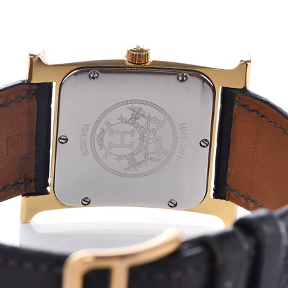 Hermes Stainless Steel Alligator 26mm Heure H Hour Quartz Watch Noir 5 of 8