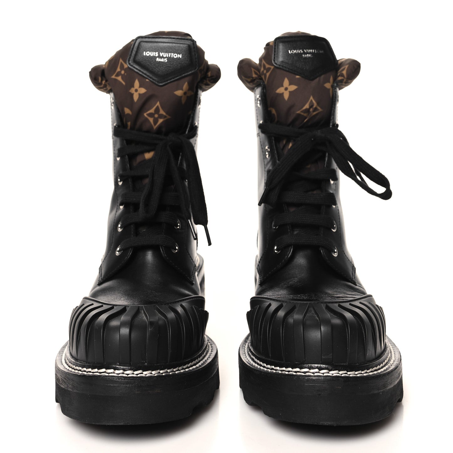 Calfskin Monogram Nylon LV Beaubourg Ankle Boots 40.5 Black