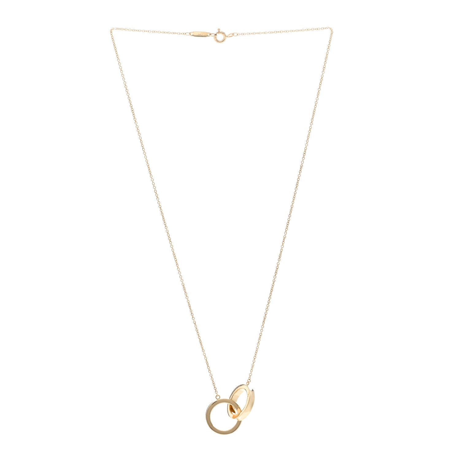 Tiffany 18K Yellow Gold 1837 Interlocking Circles Pendant Necklace 3 of 4