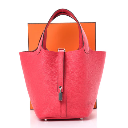 Hermes Taurillon Clemence Picotin Lock 18 PM Rose Extreme 10 of 10