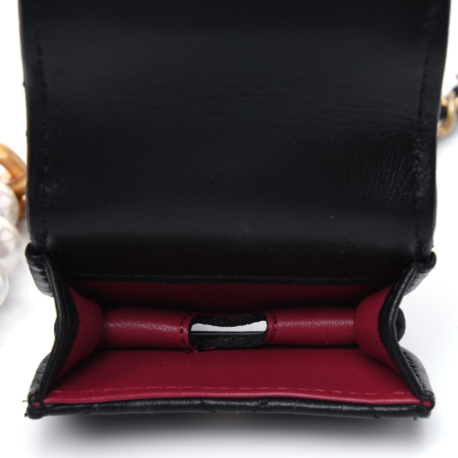 Chanel Pearl Lambskin Pearl Crown CC Wristlet Multi Pouches Black 8 of 16
