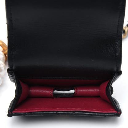 Chanel Pearl Lambskin Pearl Crown CC Wristlet Multi Pouches Black 8 of 16