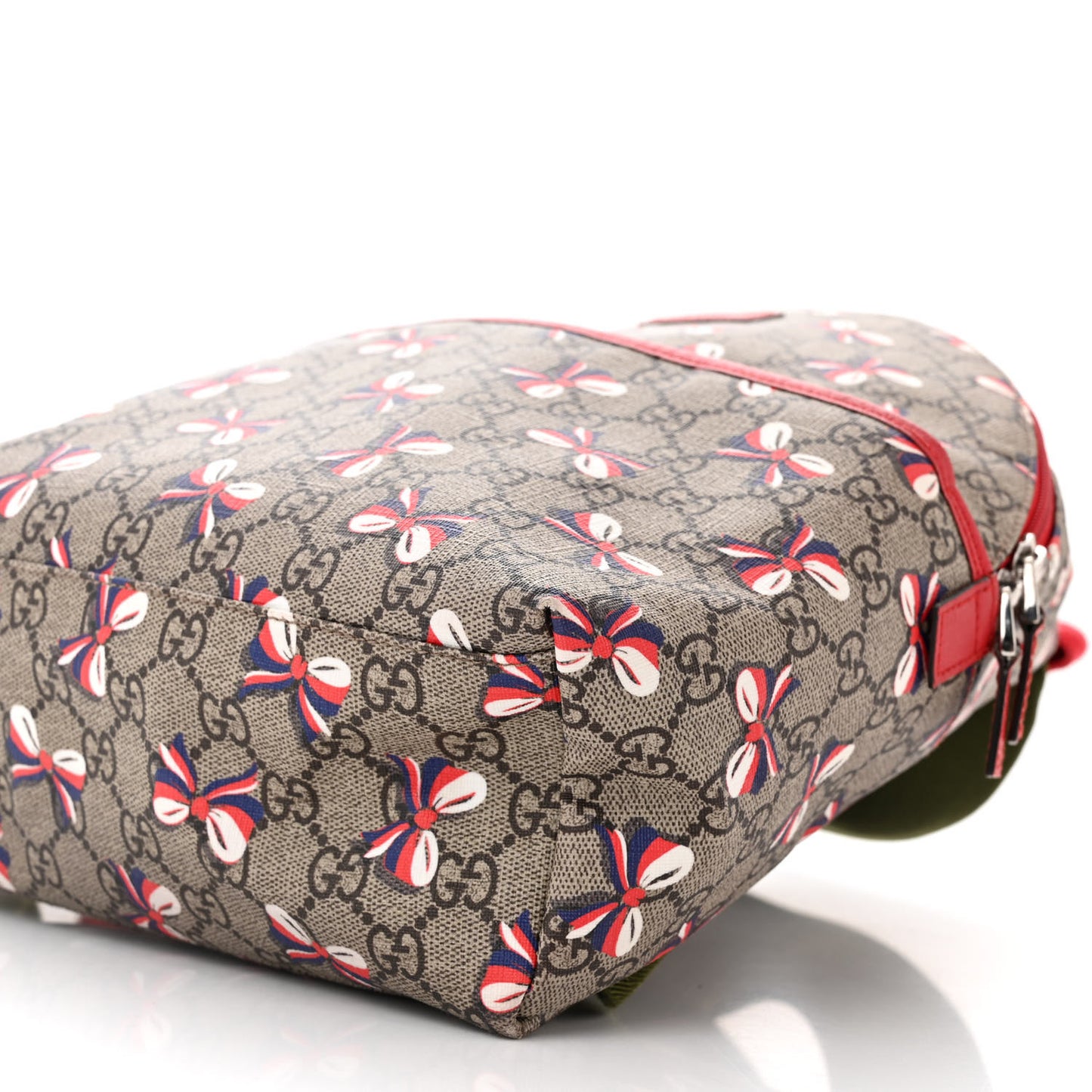 GG Supreme Monogram Sylvie Bow Print Childrens Backpack Red