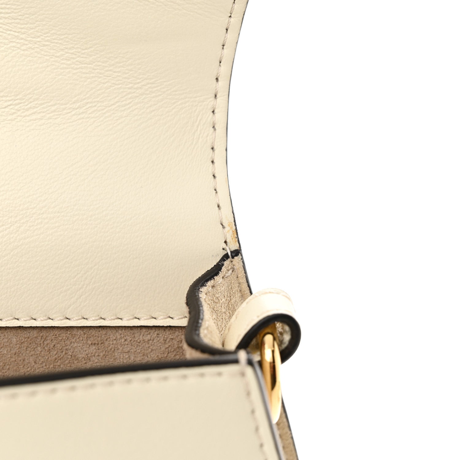 Chloe Calfskin Suede Quilted Small Nile Bracelet Bag Natural White 11 of 12