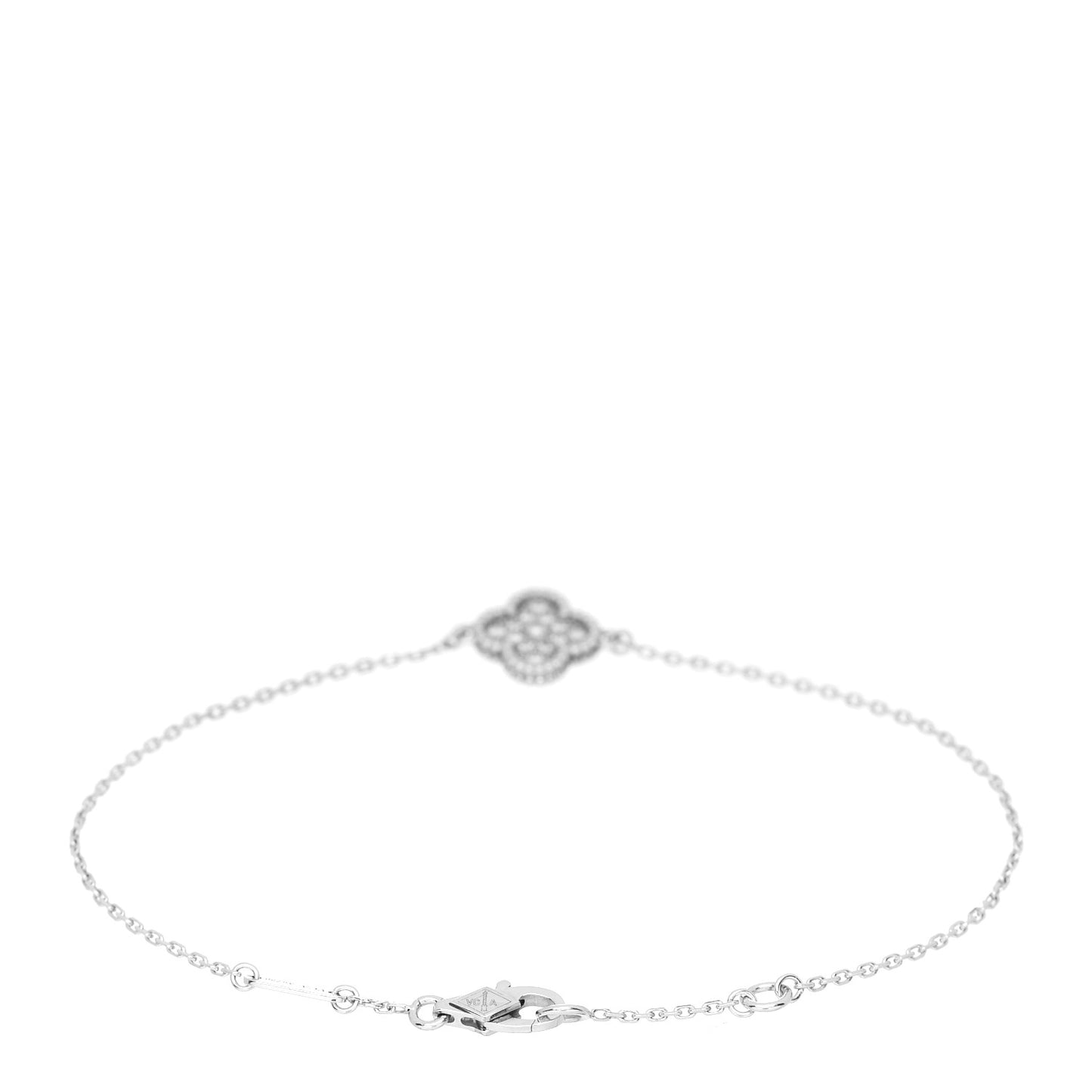 18K White Gold Diamond Sweet Alhambra Bracelet