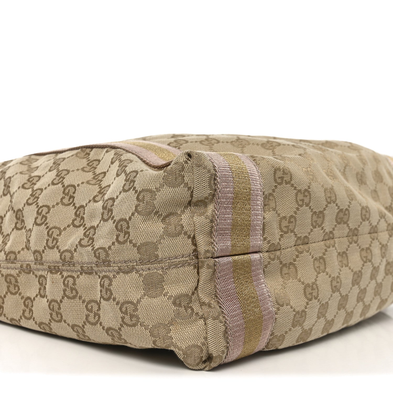 Gucci GG Monogram Medium Web Handle Vertical Tote Pink Gold 9 of 10