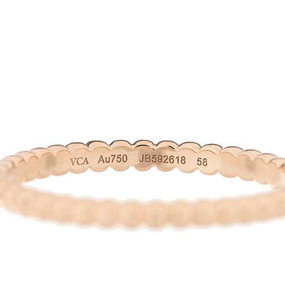 Van Cleef & Arpels 18K Rose Gold Small Perlee Ring 58 8.25 4 of 5
