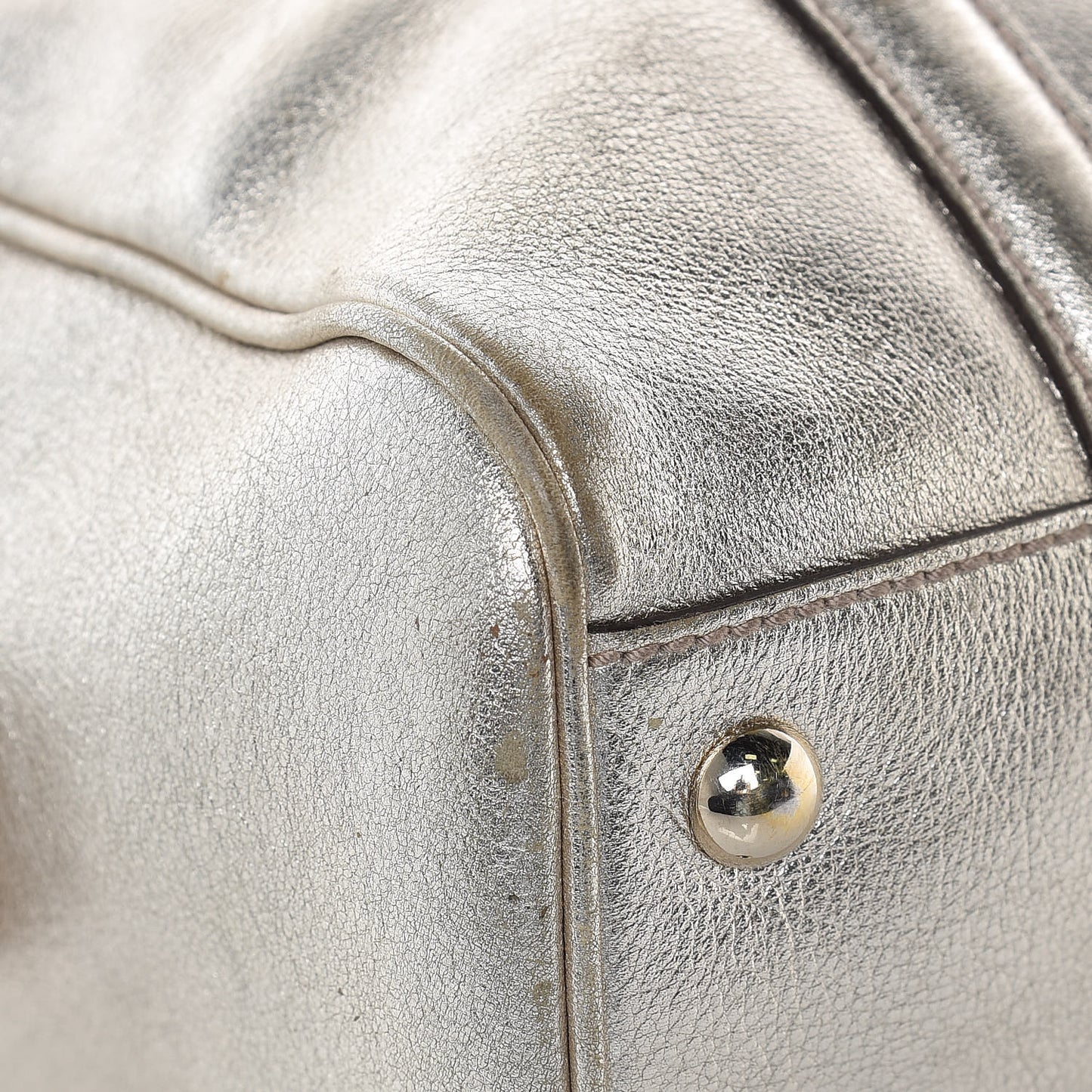 Metallic Calfskin Small Britt Boston Gold