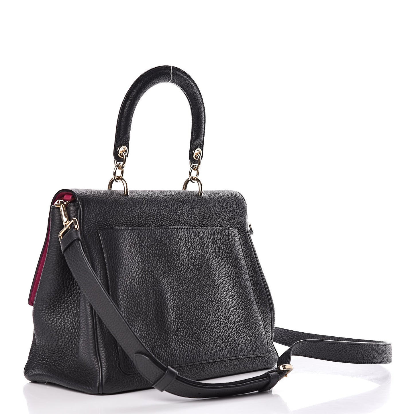 Bullcalf Medium Be Dior Flap Black Fraise